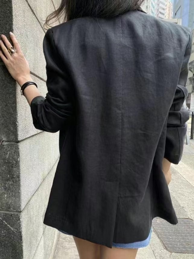 THE BARBARA東大門實拍女士新款真品人氣熱賣職業夾克亞麻THE BARBARA夾克