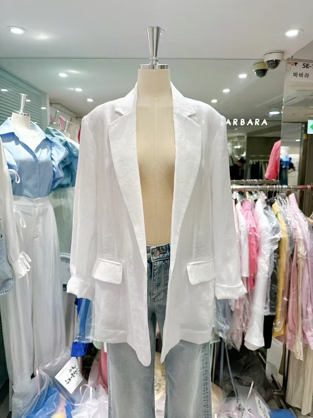 THE BARBARA東大門實拍女士新款真品人氣熱賣職業夾克亞麻THE BARBARA夾克