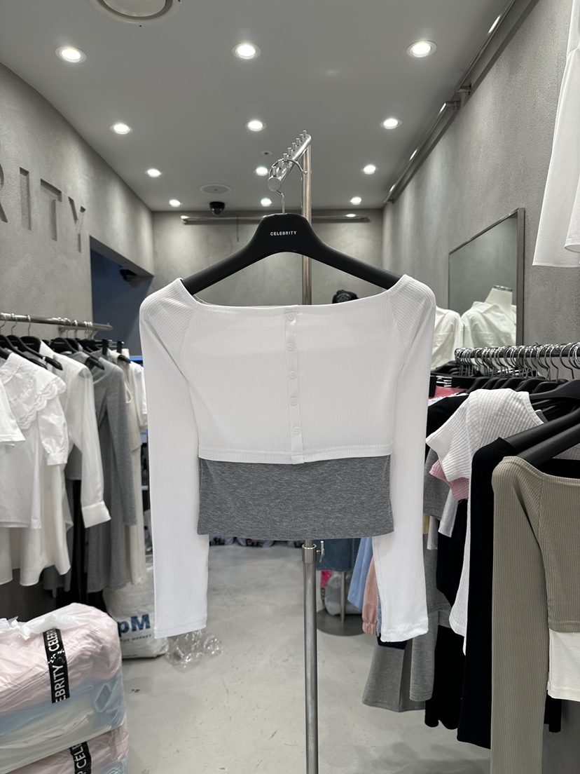 CELEBRITY-A韓國直郵女裝新品25春夏時尚人氣休閑真品長袖T恤CELEBRITY-A長袖T恤