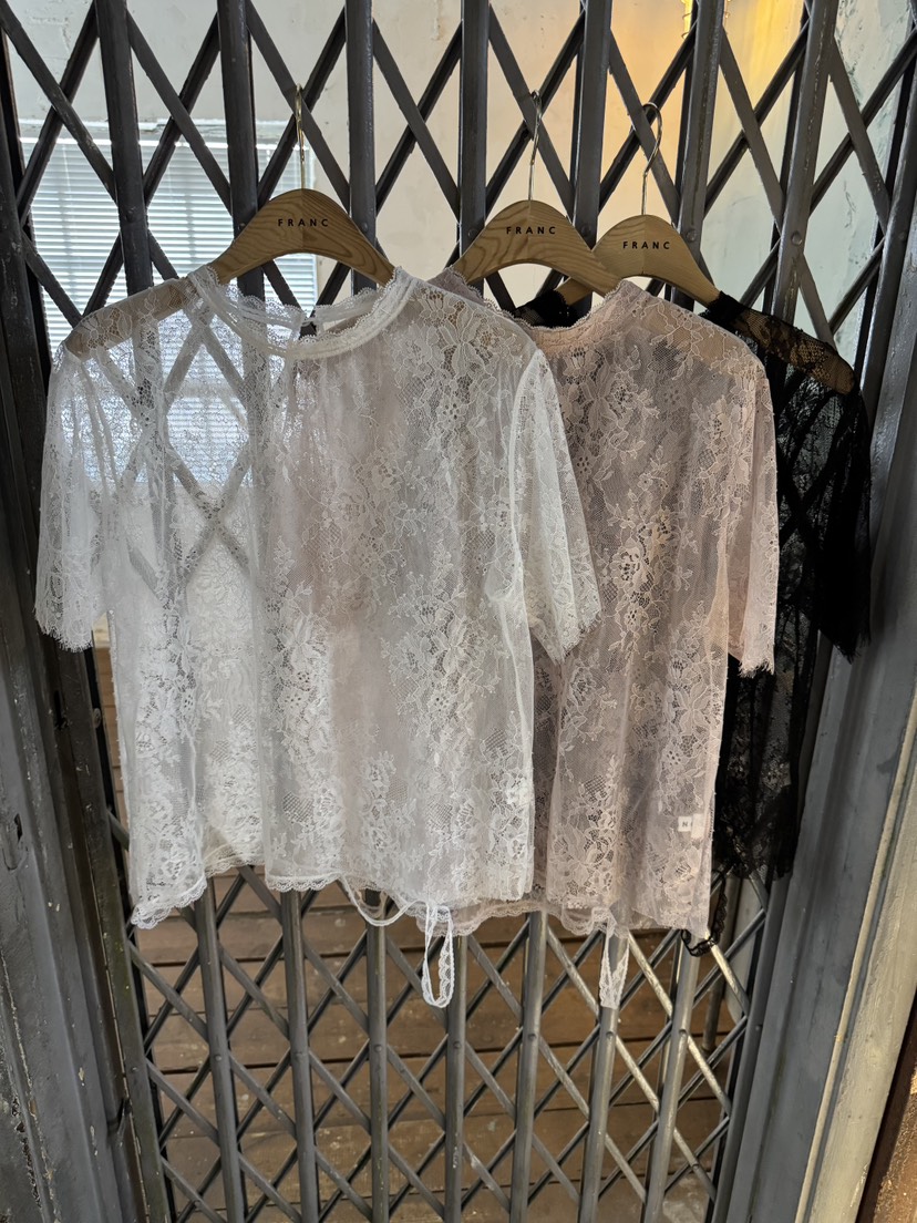 FRANC—L韓國代購女裝新品熱賣推薦職業時尚襯衫蕾絲衫蕾絲FRANC襯衫/蕾絲衫