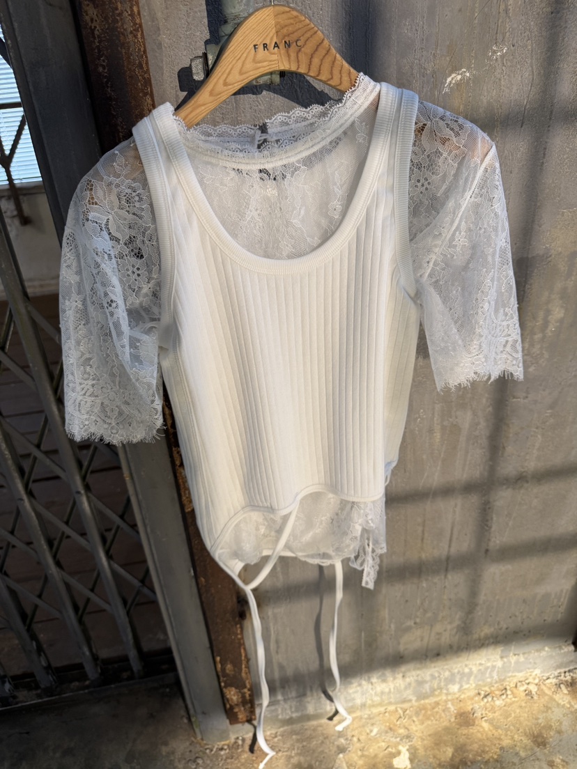 FRANC—L韓國代購女裝新品熱賣推薦職業時尚襯衫蕾絲衫蕾絲FRANC襯衫/蕾絲衫