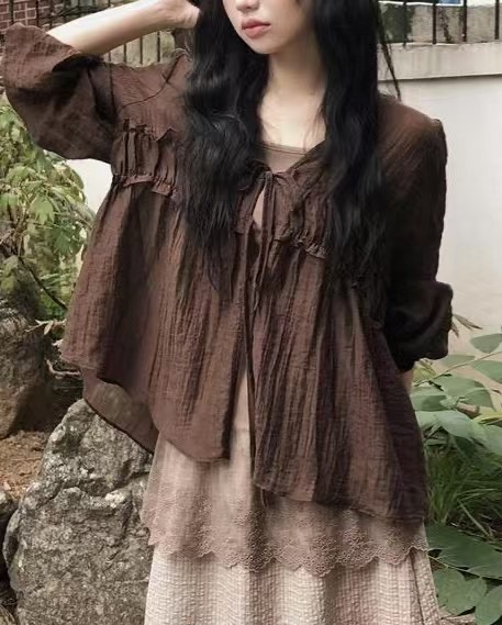 THE BARBARA東大門實拍女裝新款推薦熱賣真品襯衫蕾絲衫天絲THE BARBARA襯衫/蕾絲衫