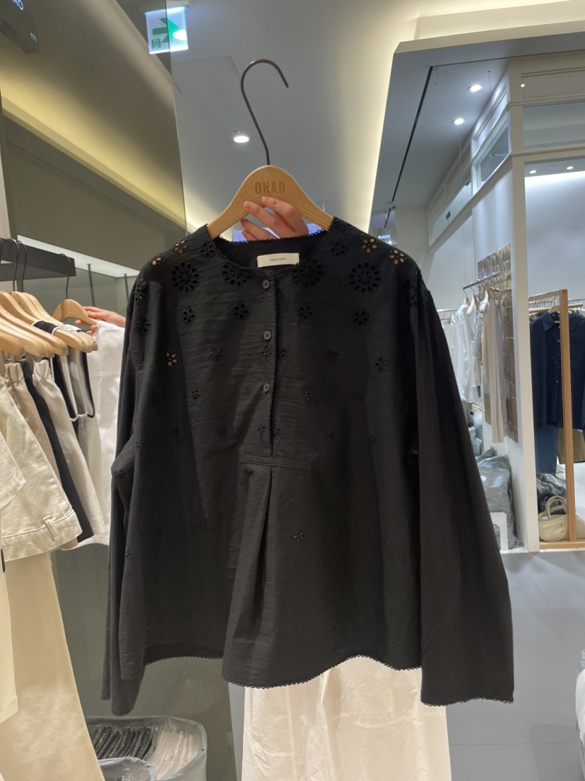 OHAO東大門代購女士新品熱賣25春夏人氣推薦真品襯衫蕾絲衫OHAO/HA MONG襯衫/蕾絲衫
