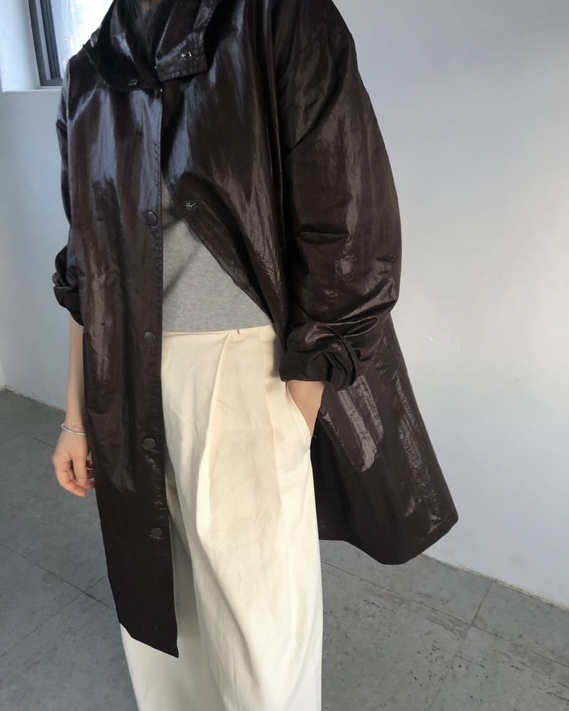 NOPROBLEM東大門代購女裝新款真品熱賣人氣25春夏長款風衣兜帽NOPROBLEM長款風衣