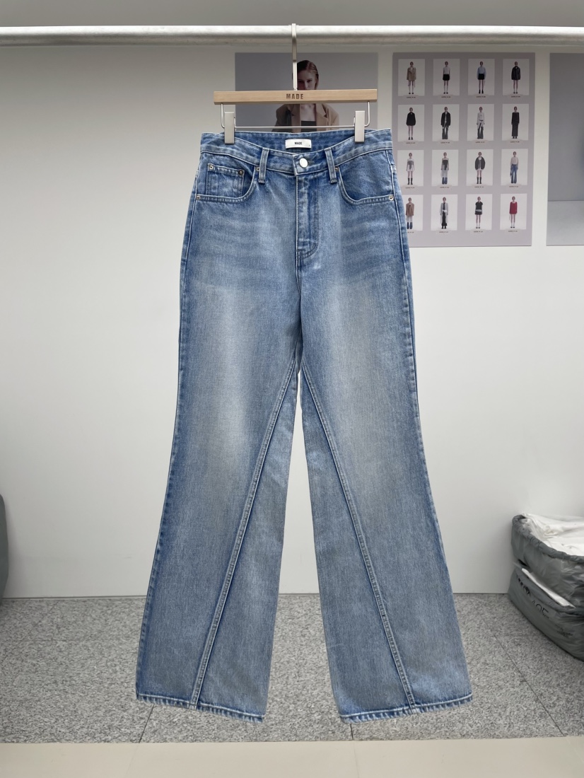MADE-P韓國直郵女裝新品25春夏職業熱賣推薦時尚休閑牛仔褲MADE-P牛仔褲