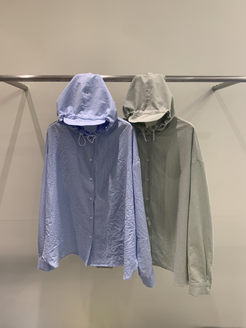 ZITTEN東大門直郵女士新品休閑時尚熱賣襯衫蕾絲衫格紋兜帽ZITTEN襯衫/蕾絲衫