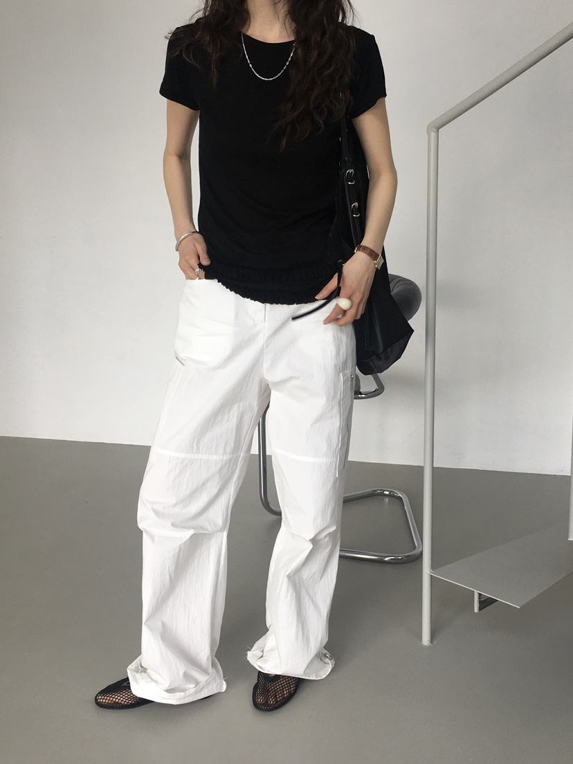 MONDAYMORING韓國代購女裝新款25春夏休閑熱賣時尚人氣休閑褲MONDAYMORING休閑褲