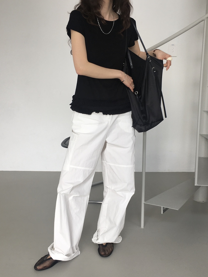 MONDAYMORING韓國代購女裝新款25春夏休閑熱賣時尚人氣休閑褲MONDAYMORING休閑褲