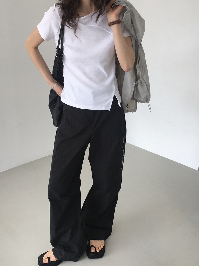 MONDAYMORING韓國代購女裝新款25春夏休閑熱賣時尚人氣休閑褲MONDAYMORING休閑褲