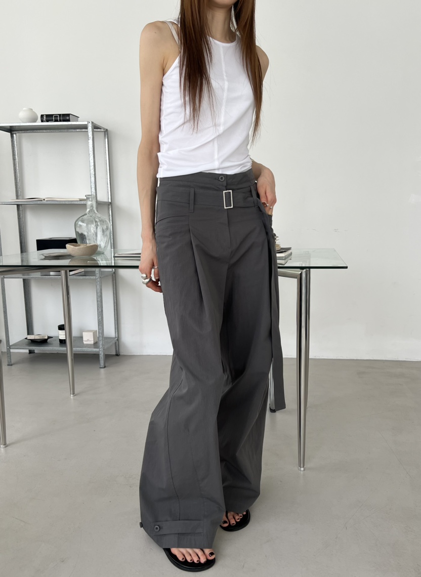 NOVUS韓國㊣直郵東大門代購女裝新款休閑推薦25春夏休閑褲含腰帶NOVUS休閑褲
