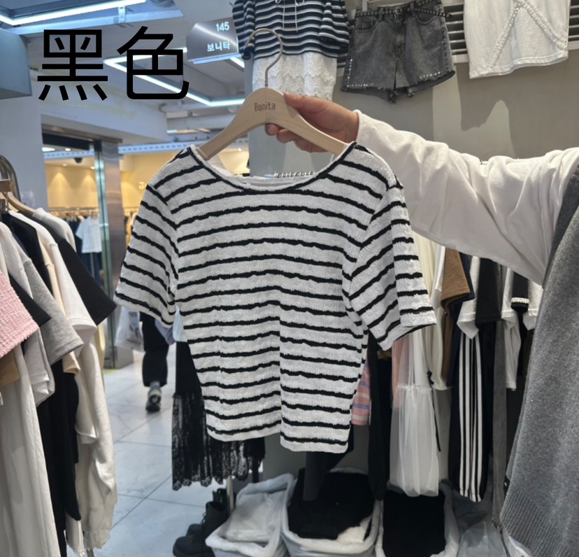 BONITA-Q韓國直郵㊣女裝新品熱賣人氣時尚休閑推薦25春夏T恤BONITA-QT恤