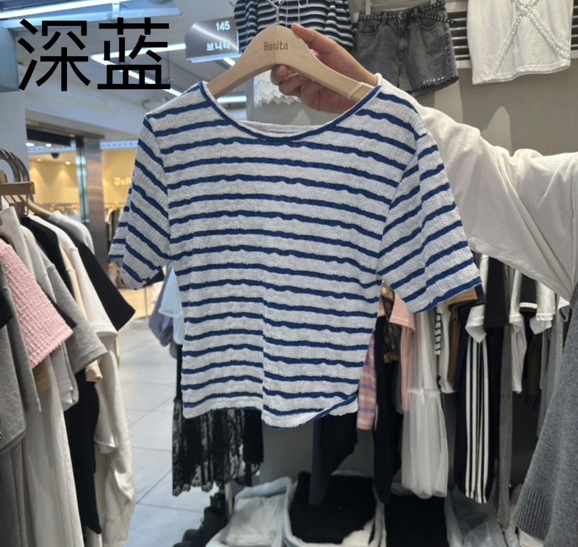 BONITA-Q韓國直郵㊣女裝新品熱賣人氣時尚休閑推薦25春夏T恤BONITA-QT恤圖色2