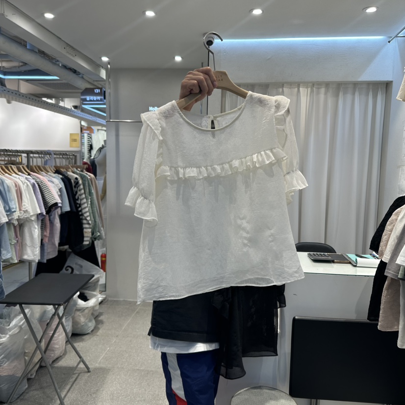 PIT A PAT韓國㊣直郵東大門代購女裝新款熱賣25春夏襯衫蕾絲衫PIT A PAT襯衫/蕾絲衫圖色1