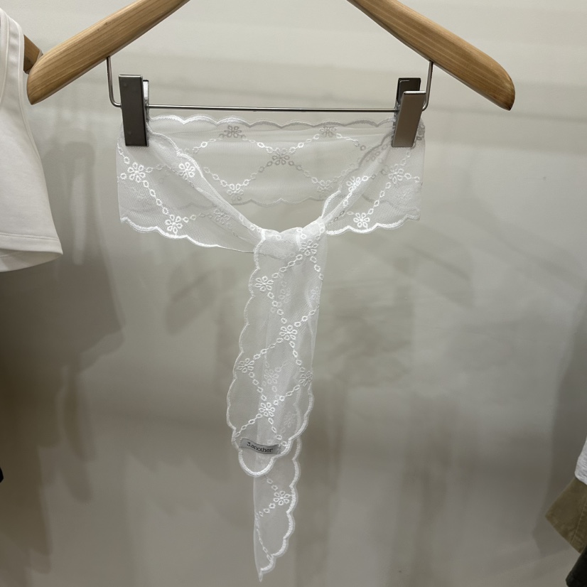 3 ANOTHER直郵韓國代購㊣女裝新品熱賣25春夏圍巾披肩蕾絲3 ANOTHER圍巾/披肩