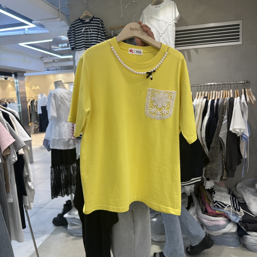 BONITA-Q韓國直郵㊣女裝新品熱賣25春夏休閑推薦人氣T恤口袋BONITA-QT恤圖色2