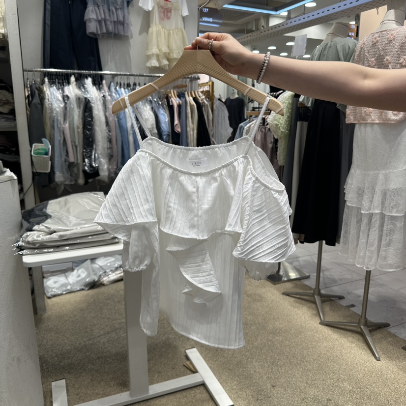 VIRUS韓國㊣直郵東大門代購女裝新款時尚熱賣休閑25春夏吊帶背心VIRUS吊帶/背心圖色2