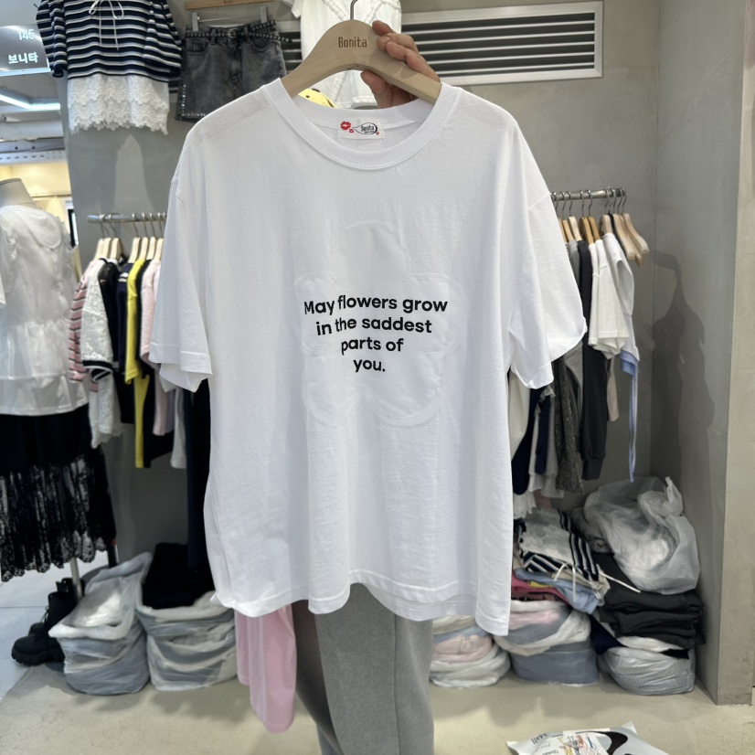 BONITA-Q韓國直郵㊣東大門實拍女裝新款時尚熱賣25春夏T恤BONITA-QT恤