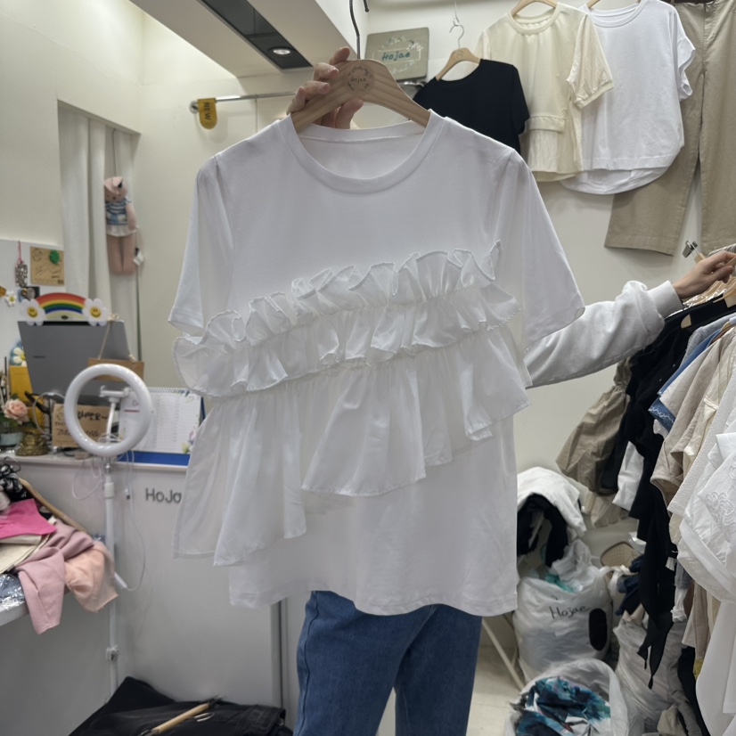 HOJAE韓國直郵㊣女裝新品25春夏人氣推薦熱賣休閑時尚T恤MID-LEVEL JUMPT恤