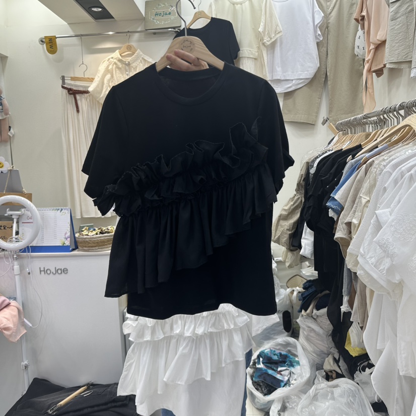 HOJAE韓國直郵㊣女裝新品25春夏人氣推薦熱賣休閑時尚T恤MID-LEVEL JUMPT恤圖色2