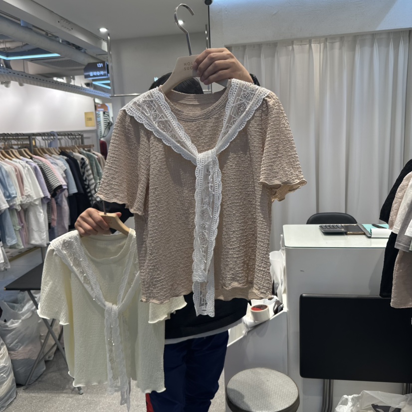 PIT A PAT韓國直郵㊣東大門實拍女裝新品人氣熱賣T恤披肩PIT A PATT恤圖色2