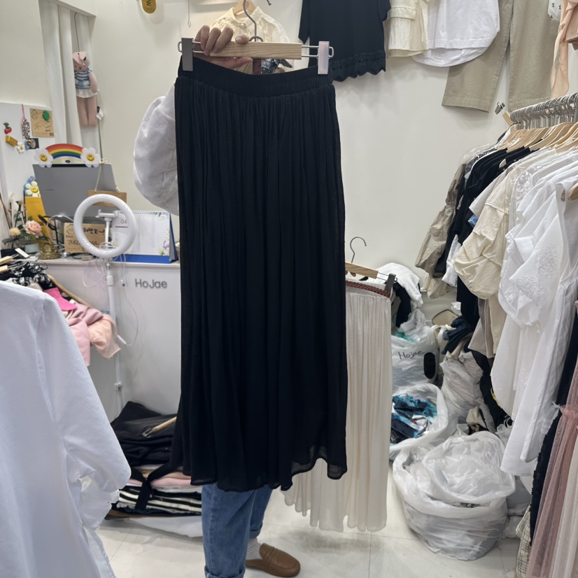 HOJAE韓國直郵㊣女裝新款時尚人氣休閑熱賣推薦長裙不含腰帶MID-LEVEL JUMP長裙