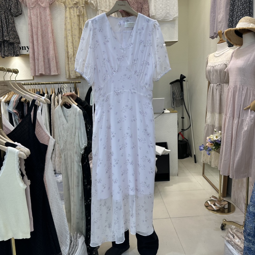 SYMPHONY韓國㊣直郵東大門代購女裝新品推薦25春夏連衣裙V領SYMPHONY連衣裙