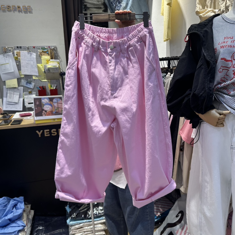YESFREE直郵韓國代購㊣女裝新款熱賣25春夏休閑時尚人氣休閑褲YESFREE休閑褲圖色2