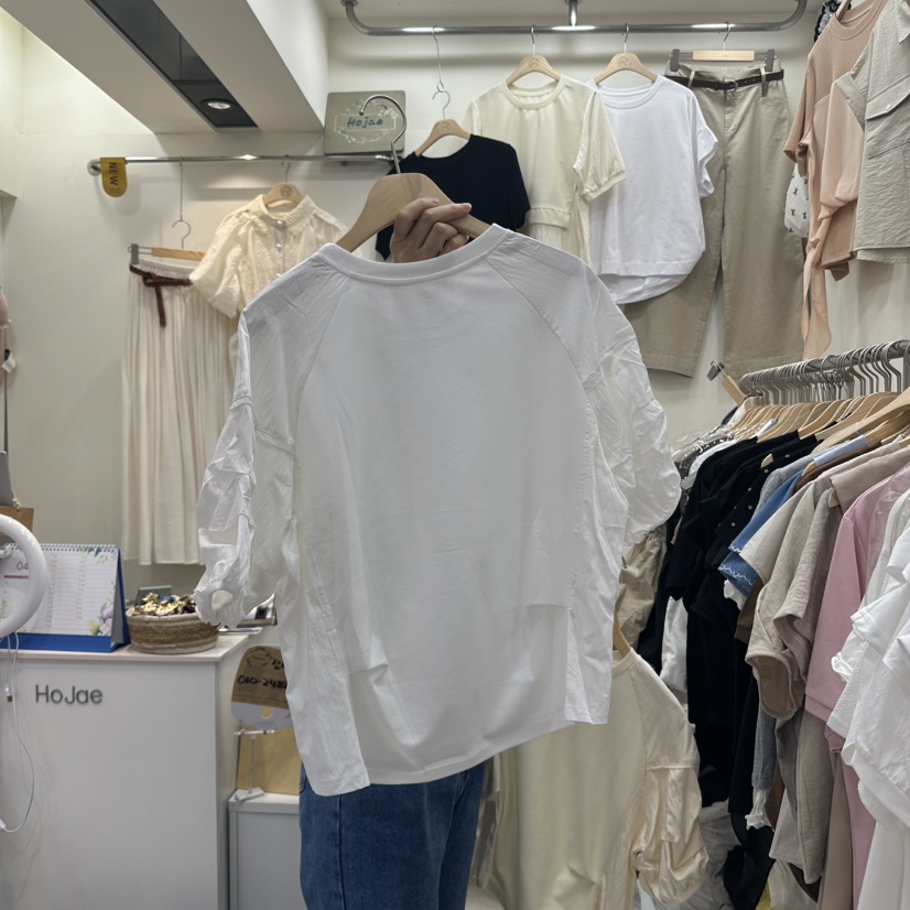 HOJAE韓國㊣直郵東大門代購女裝新款時尚熱賣休閑推薦25春夏T恤MID-LEVEL JUMPT恤
