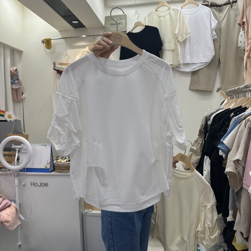 HOJAE韓國㊣直郵東大門代購女裝新款時尚熱賣休閑推薦25春夏T恤MID-LEVEL JUMPT恤