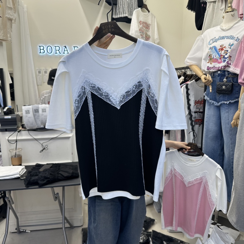 BORA BORA韓國直郵㊣東大門實拍女裝新款推薦時尚休閑人氣T恤BORA BORAT恤圖色3