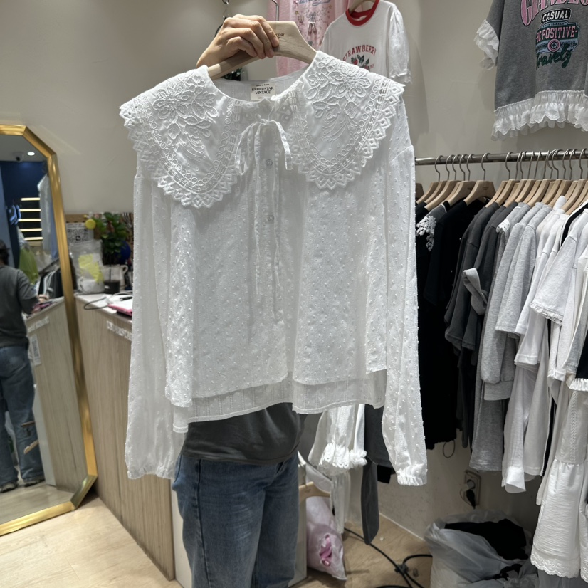 UNDERSTAR_VINTAGE韓國直郵㊣女裝新品人氣25春夏襯衫蕾絲衫蕾絲UNDERSTAR_VINTAGE襯衫/蕾絲衫圖色1