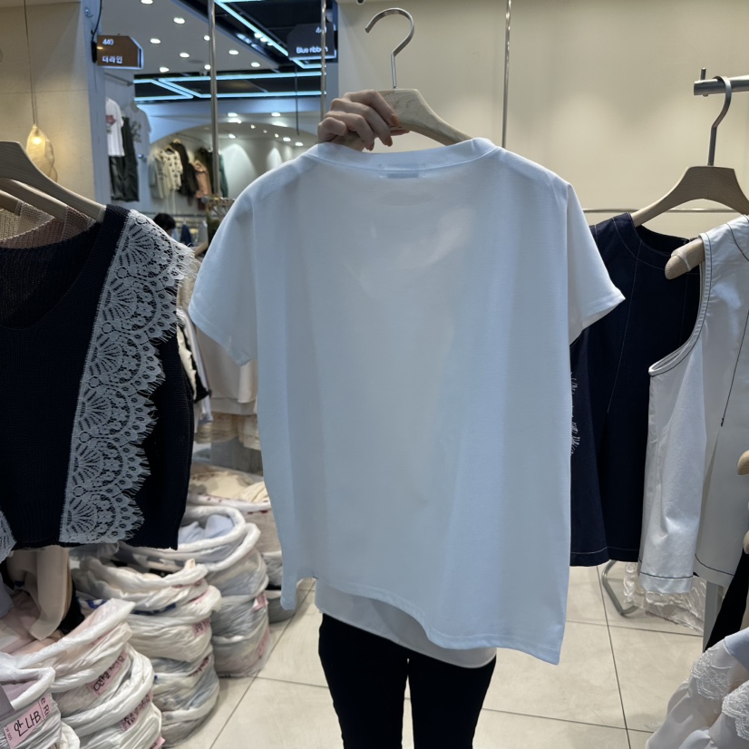 BLUE RIBBON韓國直郵㊣女裝新品休閑推薦25春夏時尚人氣T恤BLUE RIBBONT恤