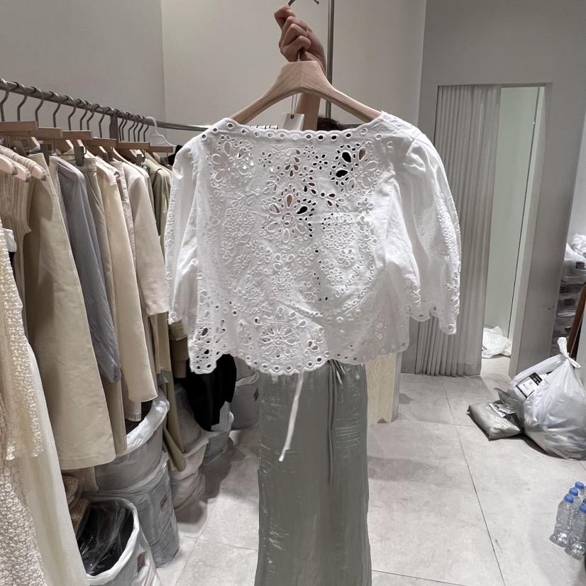 GLOW AND NYMPH直郵韓國代購㊣女裝新品25春夏襯衫蕾絲衫GLOW AND NYMPH襯衫/蕾絲衫