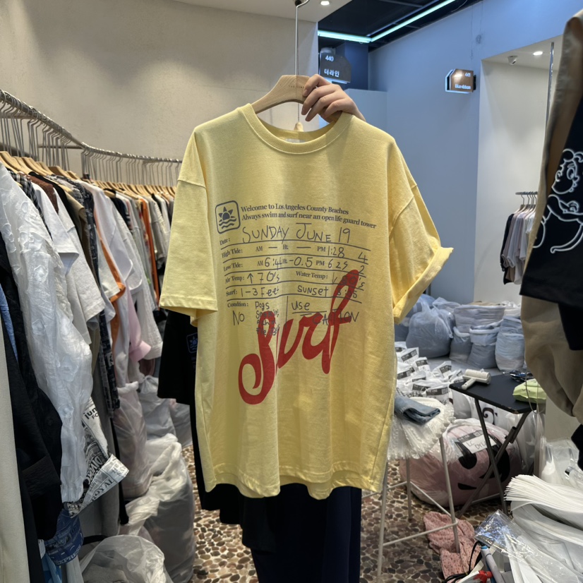 THE LINE-Q韓國㊣直郵東大門代購女裝新品25春夏人氣休閑T恤THE LINE-qT恤圖色2