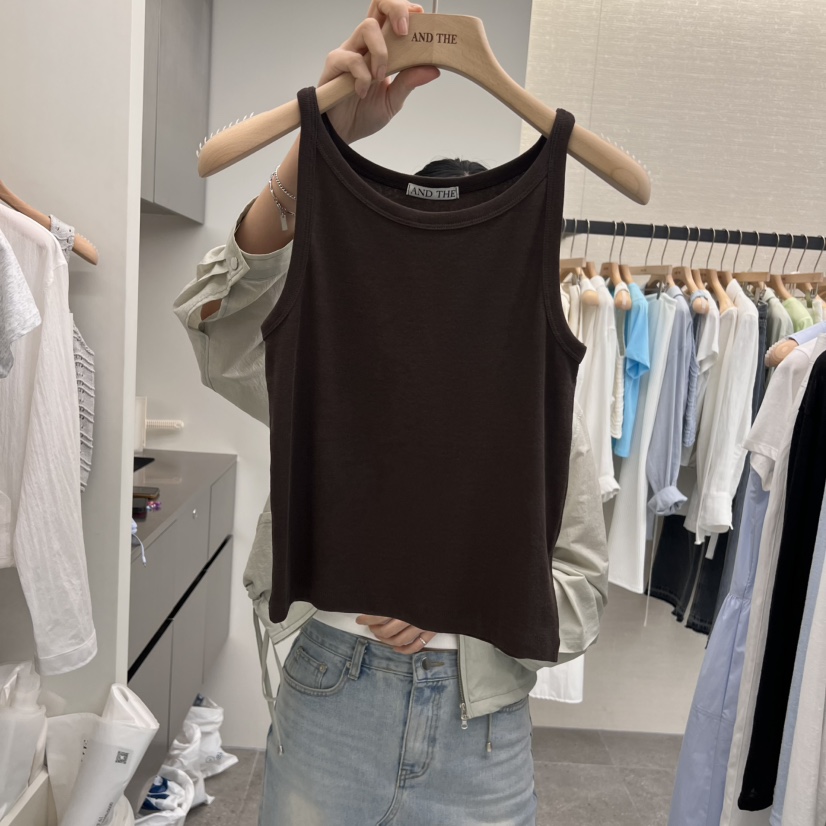 AND THE韓國㊣直郵東大門代購女裝新品人氣熱賣時尚吊帶背心AND THE吊帶/背心圖色2