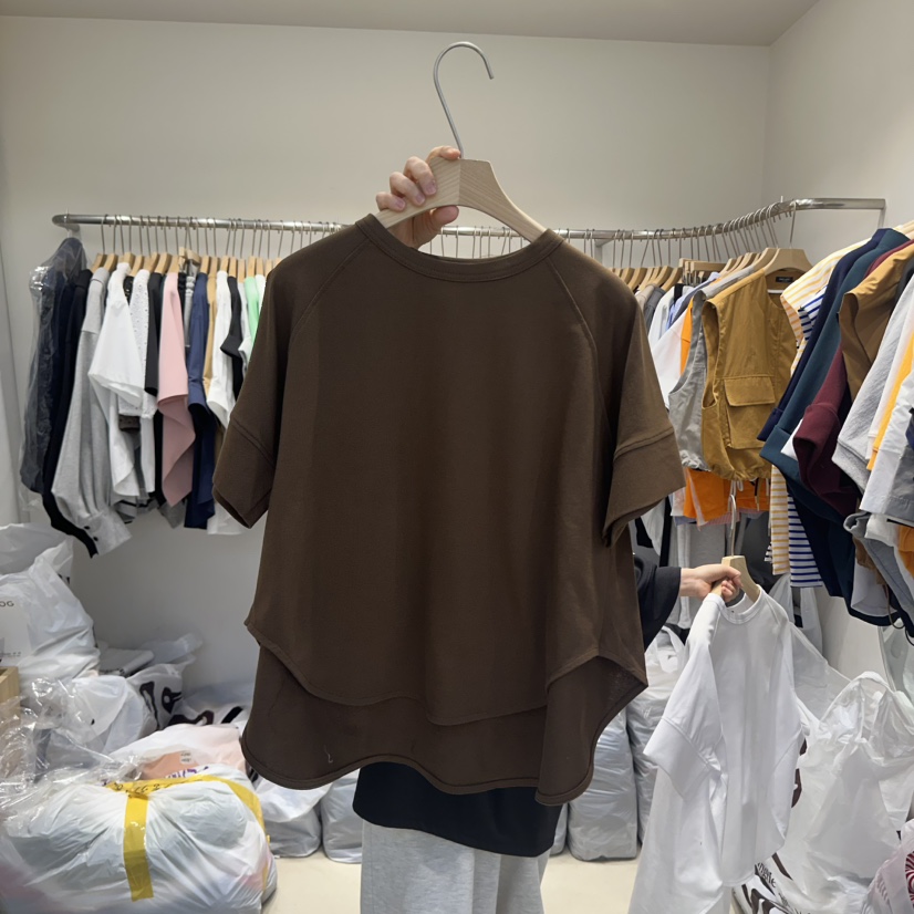 DA YLOG韓國直郵㊣女裝新品熱賣人氣時尚推薦25春夏T恤插肩DA YLOGT恤圖色2