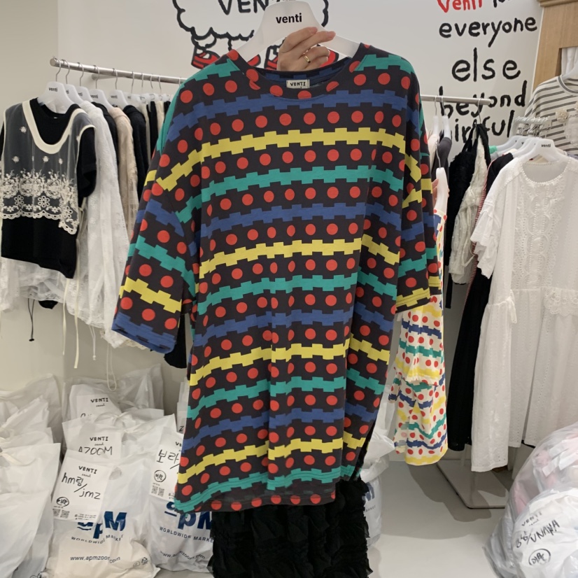 VENTI直郵韓國代購㊣女裝新款熱賣時尚休閑人氣推薦25春夏T恤VENTIT恤圖色2