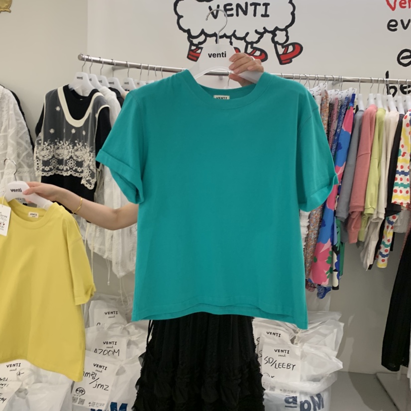VENTI韓國㊣直郵東大門代購女裝新品25春夏休閑推薦熱賣T恤VENTIT恤圖色3