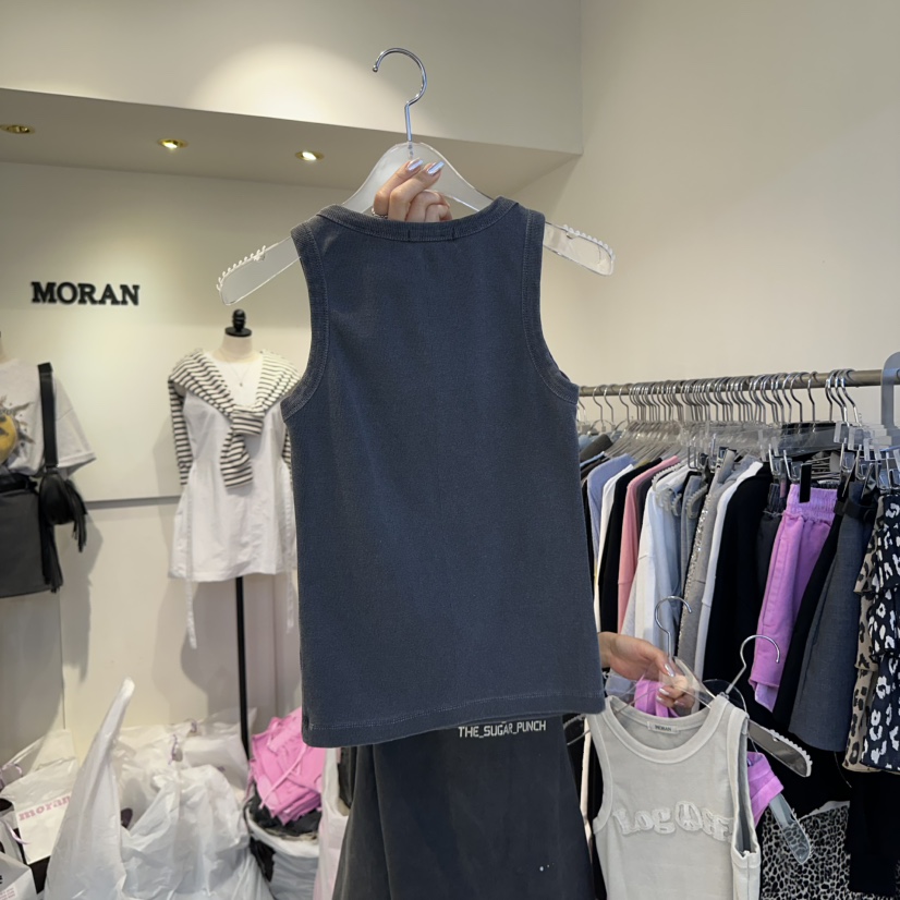 MORAN直郵韓國代購㊣女裝新品人氣25春夏休閑時尚熱賣吊帶背心MORAN/MOSCO吊帶/背心