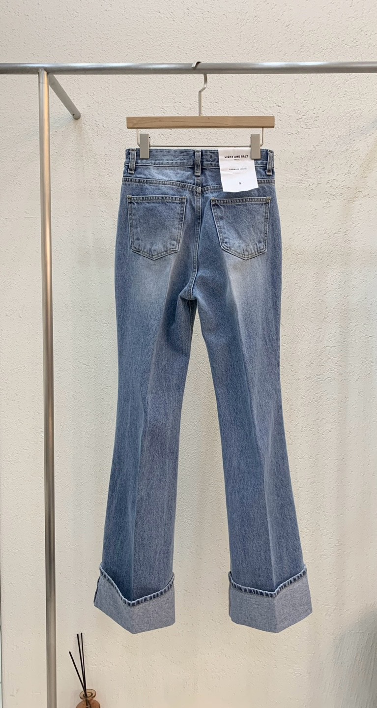 LIGHT AND SALT直郵韓國代購㊣女裝新品休閑25春夏牛仔褲喇叭LIGHT AND SALT牛仔褲