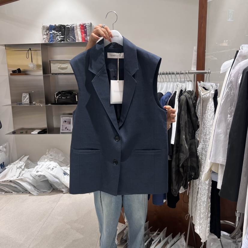 TEMPTING直郵韓國代購㊣女裝新品休閑熱賣推薦人氣25春夏馬甲TEMPTING馬甲