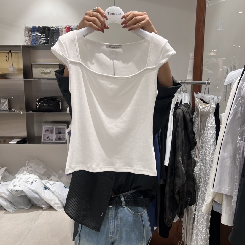 TEMPTING直郵韓國代購㊣女裝新款25春夏熱賣休閑人氣時尚T恤TEMPTINGT恤