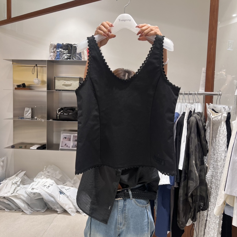TEMPTING韓國直郵㊣東大門實拍女裝新款推薦時尚吊帶背心蕾絲TEMPTING吊帶/背心圖色3