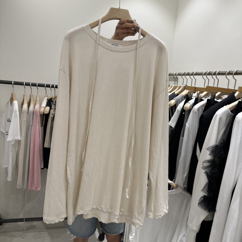 REPELLER直郵韓國代購㊣女裝新品25春夏人氣熱賣長袖T恤含腰繩REPELLER長袖T恤圖色2