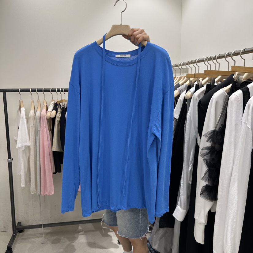 REPELLER直郵韓國代購㊣女裝新品25春夏人氣熱賣長袖T恤含腰繩REPELLER長袖T恤圖色5