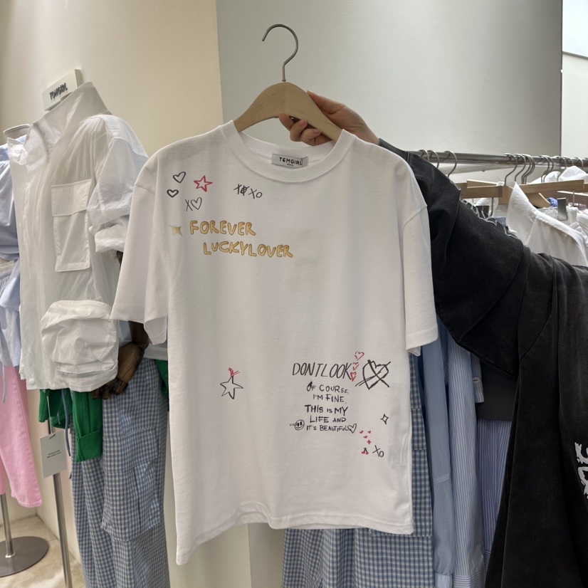 TOMGIRL韓國㊣直郵東大門代購女裝新款時尚推薦休閑人氣T恤TOMGIRLT恤