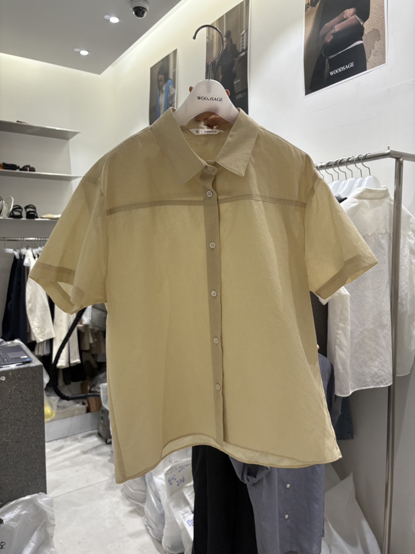 WOOD SAGE直郵韓國代購㊣女裝新品時尚推薦休閑襯衫蕾絲衫WOOD SAGE襯衫/蕾絲衫圖色2