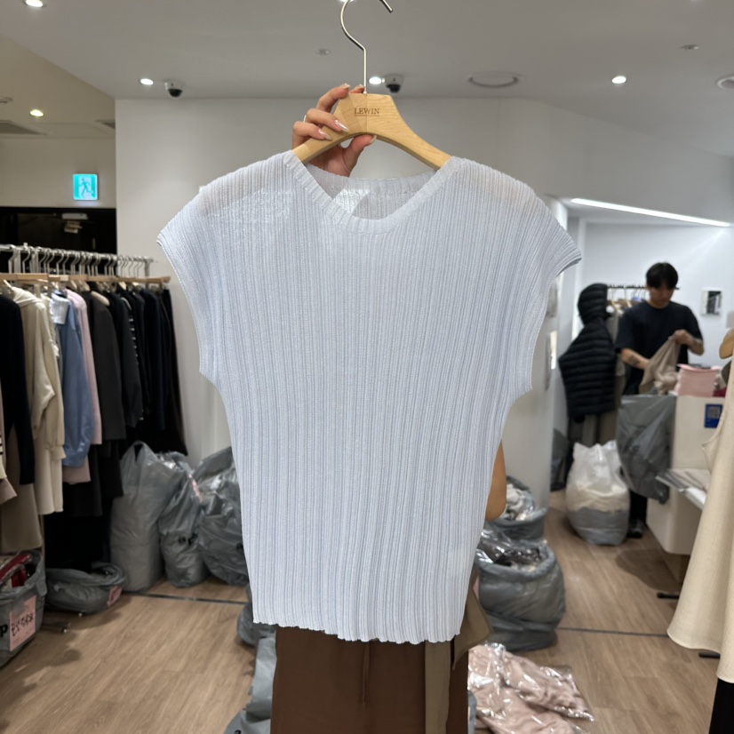LEWIN韓國直郵㊣東大門實拍女裝新款推薦休閑針織衫褶皺亞麻LEWIN針織衫圖色5