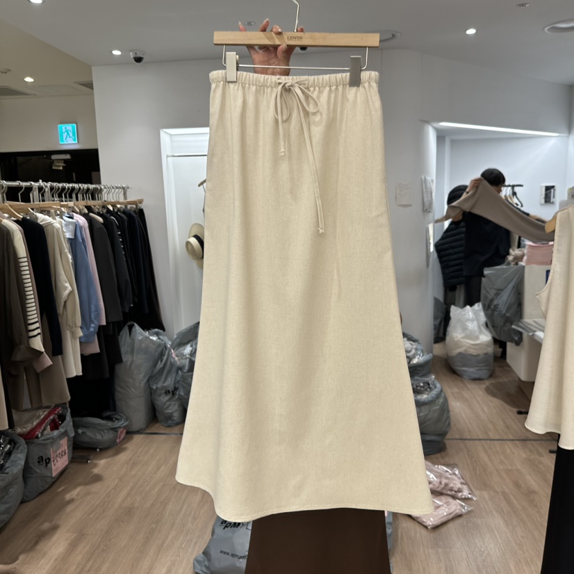 LEWIN韓國直郵㊣女裝新款25春夏時尚休閑人氣熱賣推薦長裙亞麻LEWIN長裙圖色1