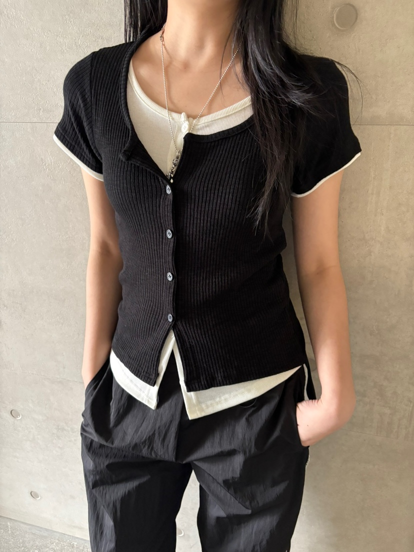 Verbena韓國㊣直郵東大門代購女裝新款推薦針織衫假兩件開衫Verbena針織衫